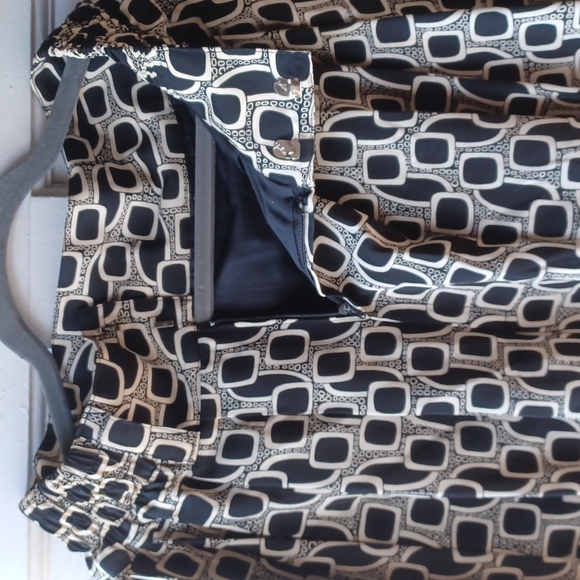 PLEATED SKIRT Black and Cream Art Deco Design size Medium - Picture 4 of 6